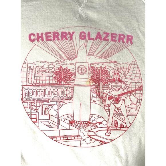 Cherry Glazerr Apocalipstick Sweatshirt White Size M - Picture 5 of 6